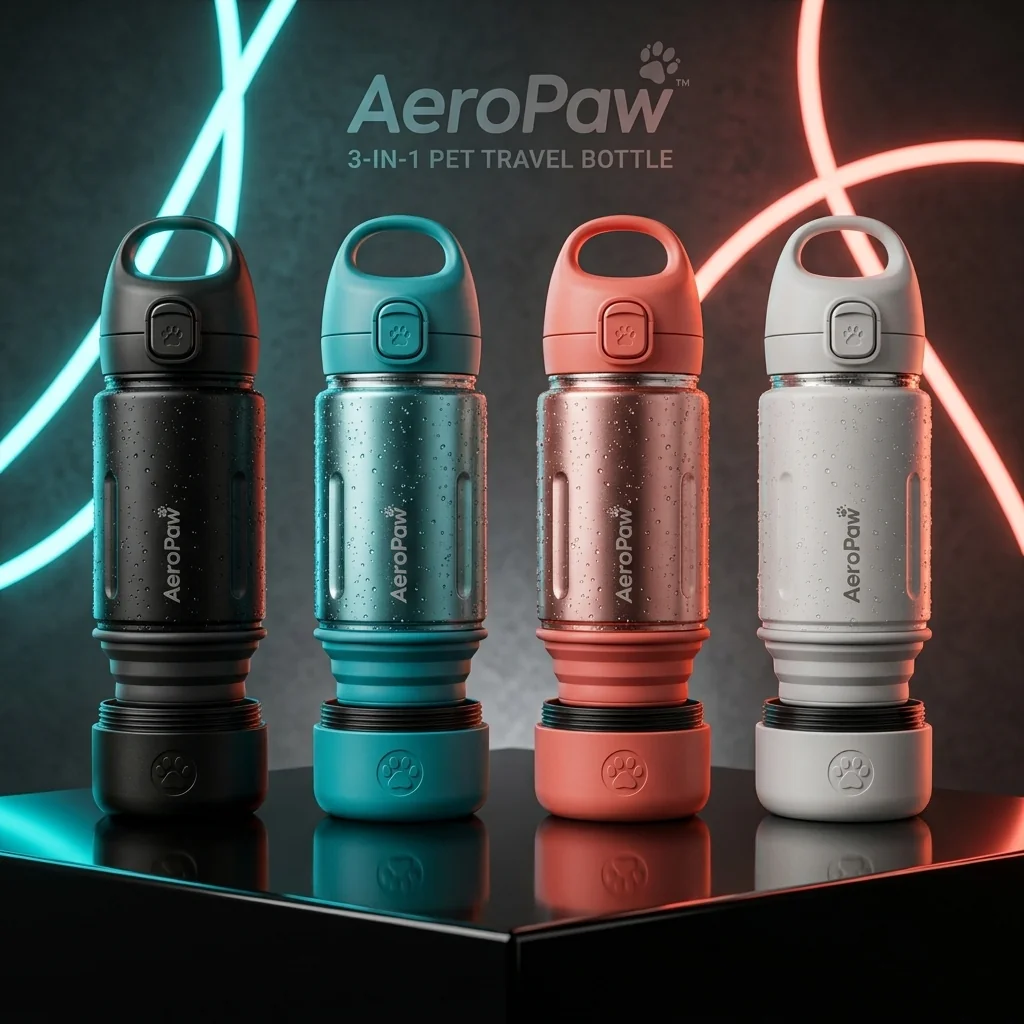 AeroPaw 3-in-1 Dog Water Bottle 4-Color Lineup